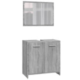 ZNTS 4 Piece Bathroom Furniture Set Grey Sonoma Engineered Wood 3154404