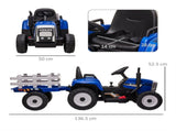 Ride On Tractor, Battery Powered Electric Car, with Detachable Trailer, Remote Control, Music - Blue T3398P348359