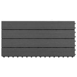 Decking Tile 6 pcs Black 60 x 30 cm WPC 42046688
