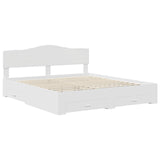 Bed Frame with Headboard White 200 x 200 cm Engineered Wood 3413152
