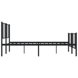 Metal Bed Frame without Mattress with Footboard Black 180x200cm 352502