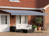 Solar Electric Awning 4 x 3 m Blue and White Stripe 3420139