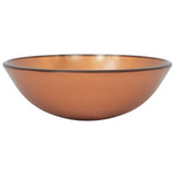 Bathroom Sink with Tap and Push Drain Brown Tempered Glass 3098458