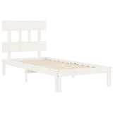 Bed Frame without Mattress White 90x200 cm Solid Wood Pine 3193582