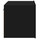 Wall-mounted Bedside Cabinet Set of 2 Black Engineered wood 836815