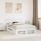 Bed Frame with Headboard White 150 x 200 cm Engineered Wood 3408746