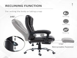 PU Leather Executive Office Chair, High Back Swivel Chair with Retractable Footrest, Adjustable T3398P328186