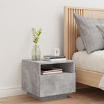 ZNTS Bedside Cabinet with LED Lights Concrete Grey 40x39x37 cm 836804