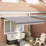 Retractable Awning Manual Light grey 350 x 250 cm Fabric, Metal 3330390