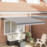 Retractable Awning Manual Light grey 350 x 250 cm Fabric, Metal 3330390