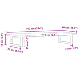 ZNTS Basin Shelf Wall Mounted Steel and Solid Wood Oak 3302549