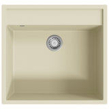 Kitchen Sink with Overflow Hole Beige Granite 147063