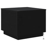 Coffee Table with LED Lights Black Oak 50x50x40 cm 862259