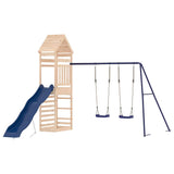Outdoor Playset Natural wood, Blue Solid pine wood, Polypropylene 3156931