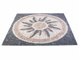 Mosaic Tiles Sun Pattern Multicolour 120 x 120 cm Marble 42033517