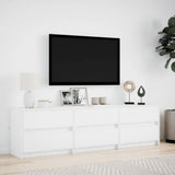 TV Cabinet with LED White 180x34x50 cm Engineered Wood 3307926