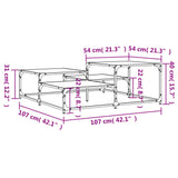 Coffee Table Sonoma Oak 107x107x40 cm Engineered Wood 837753