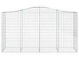 Arched Gabion Baskets 10 pcs 200x50x140/160 cm Galvanised Iron 3145690