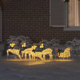 LED Reindeers 5 pcs Gold Fabric 3385887