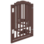 Dog Gate with Door Foldable 6 Panels Brown Oak 300 cm Poplar Wood 352229
