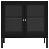 Sideboard Black 70x35x70 cm Steel and Glass 336064