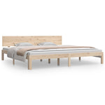 ZNTS Bed Frame without Mattress Solid Wood Pine 200x200cm 810515