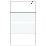 Walk-in Shower Wall Black 115x195 cm Half Frosted ESG Glass 152128