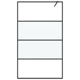 Walk-in Shower Wall Black 115x195 cm Half Frosted ESG Glass 152128