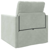Folding Sofa Bed Light Grey 74 x 77 x 81 cm Velvet 42030486
