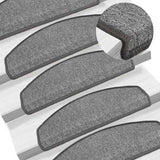 Stair Mats 30 pcs 65x24x4 cm Dark Grey Half Round Large 3365750