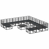 Garden Sofa Set 13 pcs Black Aluminium 3378943