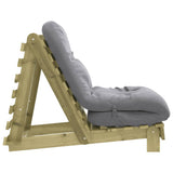 Futon Sofa Bed with Mattress 70x206x11 cm Impregnated Wood Pine 846755