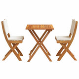 Bistro Set with Cushion 3 pcs Oil Natural Solid Acacia Wood 4105510
