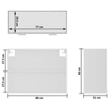 Hanging Glass Cabinet White 80x31x60 cm Engineered Wood 802529