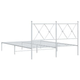 Metal Bed Frame without Mattress with Headboard White 135x190cm 376550