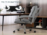Big and Tall Office Chair 180kg with Spring Cushion, PU Leather - Grey T3398P424995