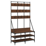 Clothes Rack with Shoe Storage Brown Oak 100x40x184 cm 837861