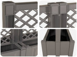 Big Planter with Trellis 2 pcs Grey 200 x 43 x 133.5 cm PP 42041732