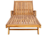 Sun Lounger Folding 1-person Brown Solid Teak Wood 42032668