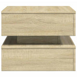 Coffee Table with LED Lights Sonoma Oak 50x50x40 cm 839856
