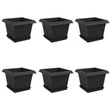 Plant Pots 6 pcs Black 23 x 23 x 17.5 cm Plastic 3403299