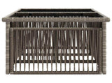 Garden Table Grey 100 x 55 x 37 cm PE Rattan and Glass 42035137