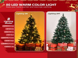 5 FT Artificial Snow Tipped Christmas Tree with DIY 100 Warm Lights Battery Operated, 21 Pine Cones, 34791300
