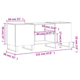 Record Cabinet Concrete Grey 121x38x48 cm Engineered Wood 831688