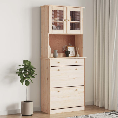 Highboard ALTA 77x35x188 cm Solid Wood Pine 3187777
