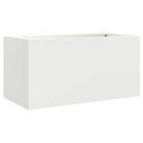 Planter White 62x30x29 cm Steel 841590