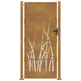 Garden Gate 100x175 cm Corten Steel Grass Design 153176