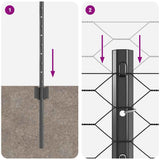 Fence with Post Grey 0.4 x 50 m Steel and PVC 3336879
