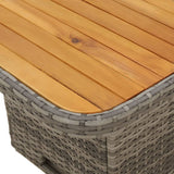 Garden Table Grey 80x80x71 cm Poly Rattan and Acacia Wood 368270