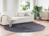 Faux Sheepskin Rug TAFALLA Anthracite 160 cm Polyester 42021604
